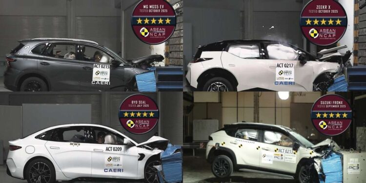 MG S5, Zeekr X, BYD Seal, Suzuki Fronx awarded ASEAN NCAP five-star ratings in 2021-2025 protocol