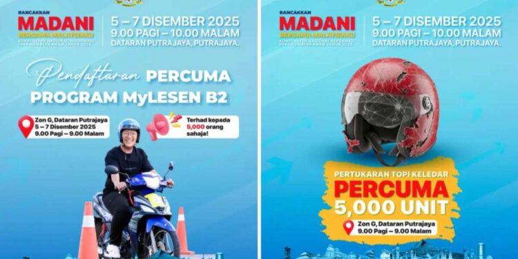 Free helmets, MyLesen B2 reg, JPJ saman discount booth at Rancakkan Madani event – Dec 5-7, Putrajaya